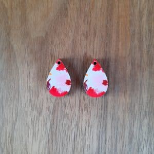 White Red And Pink Teardrop Earrings Connectors